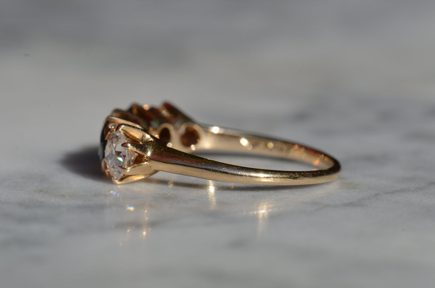 Dazzling Sapphire and Diamond Five Stone Band