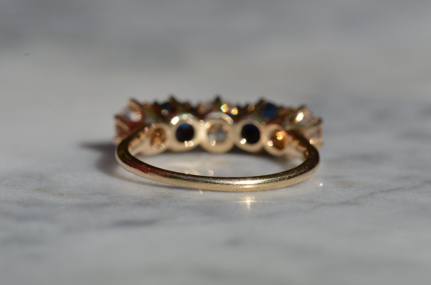 Dazzling Sapphire and Diamond Five Stone Band