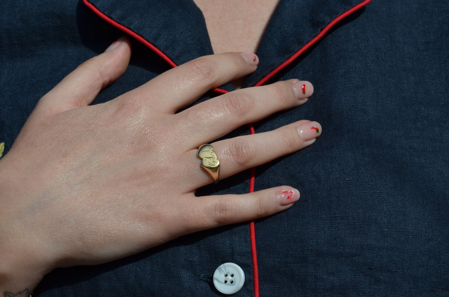 Tender Double Heart Signet