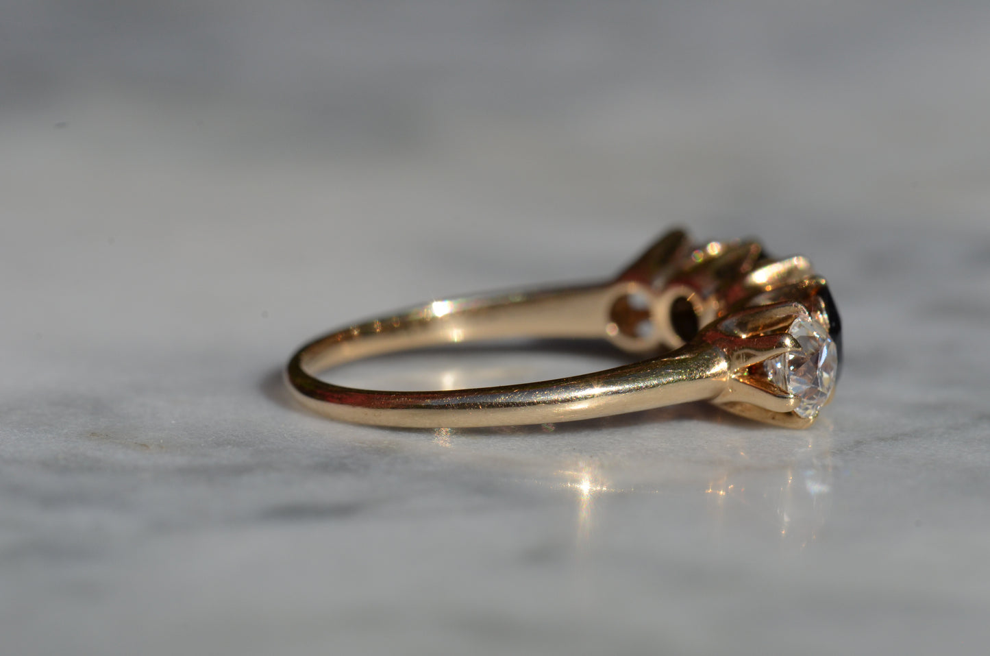 Dazzling Sapphire and Diamond Five Stone Band