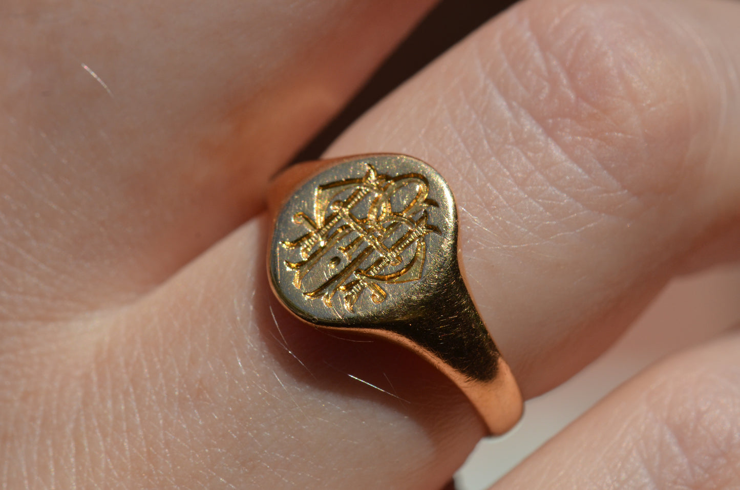 Fancy Antique Monogram Signet MRH