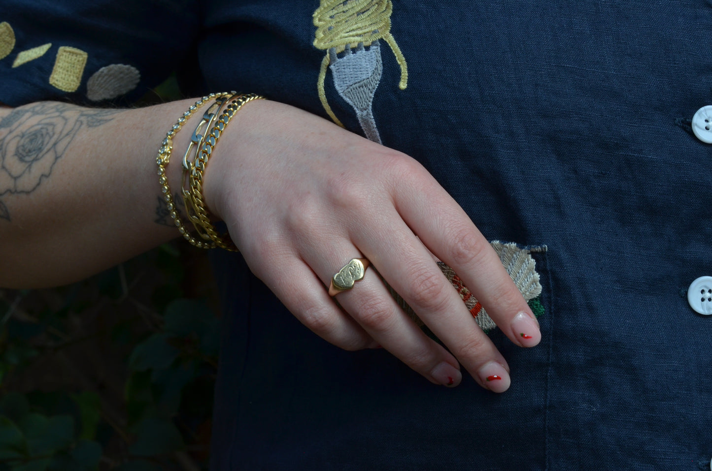 Tender Double Heart Signet