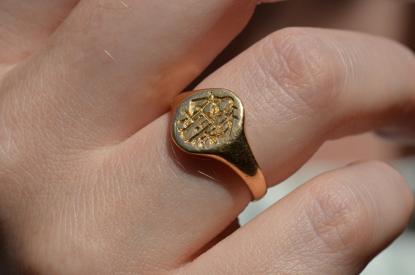 Fancy Antique Monogram Signet MRH