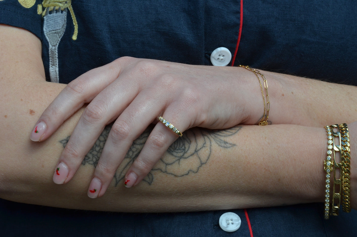 Scintillating Mixed Cut Diamond Band