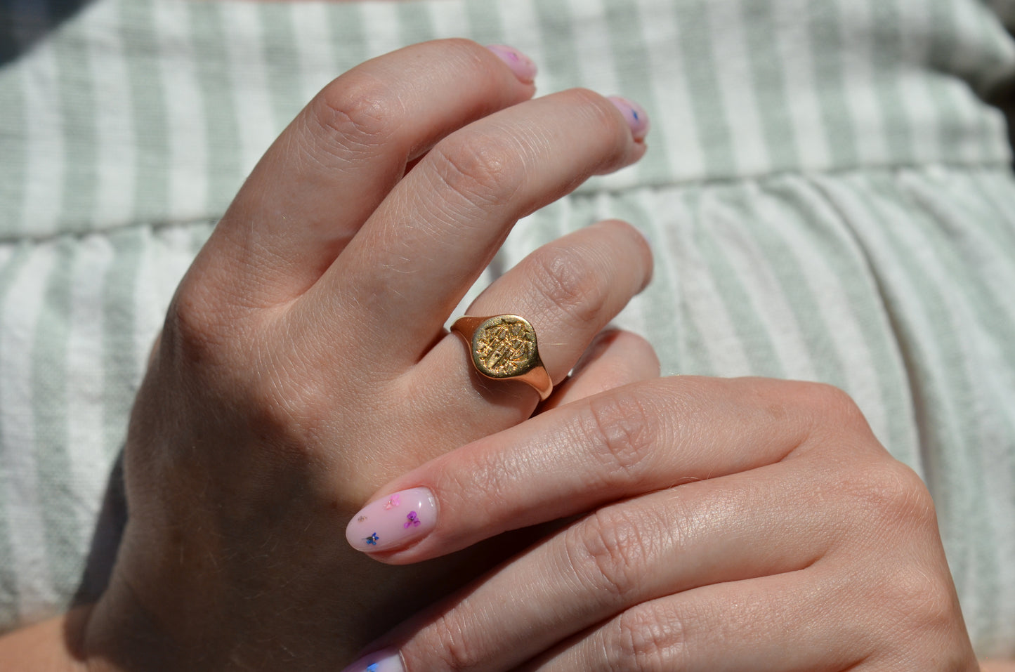 Fancy Antique Monogram Signet MRH