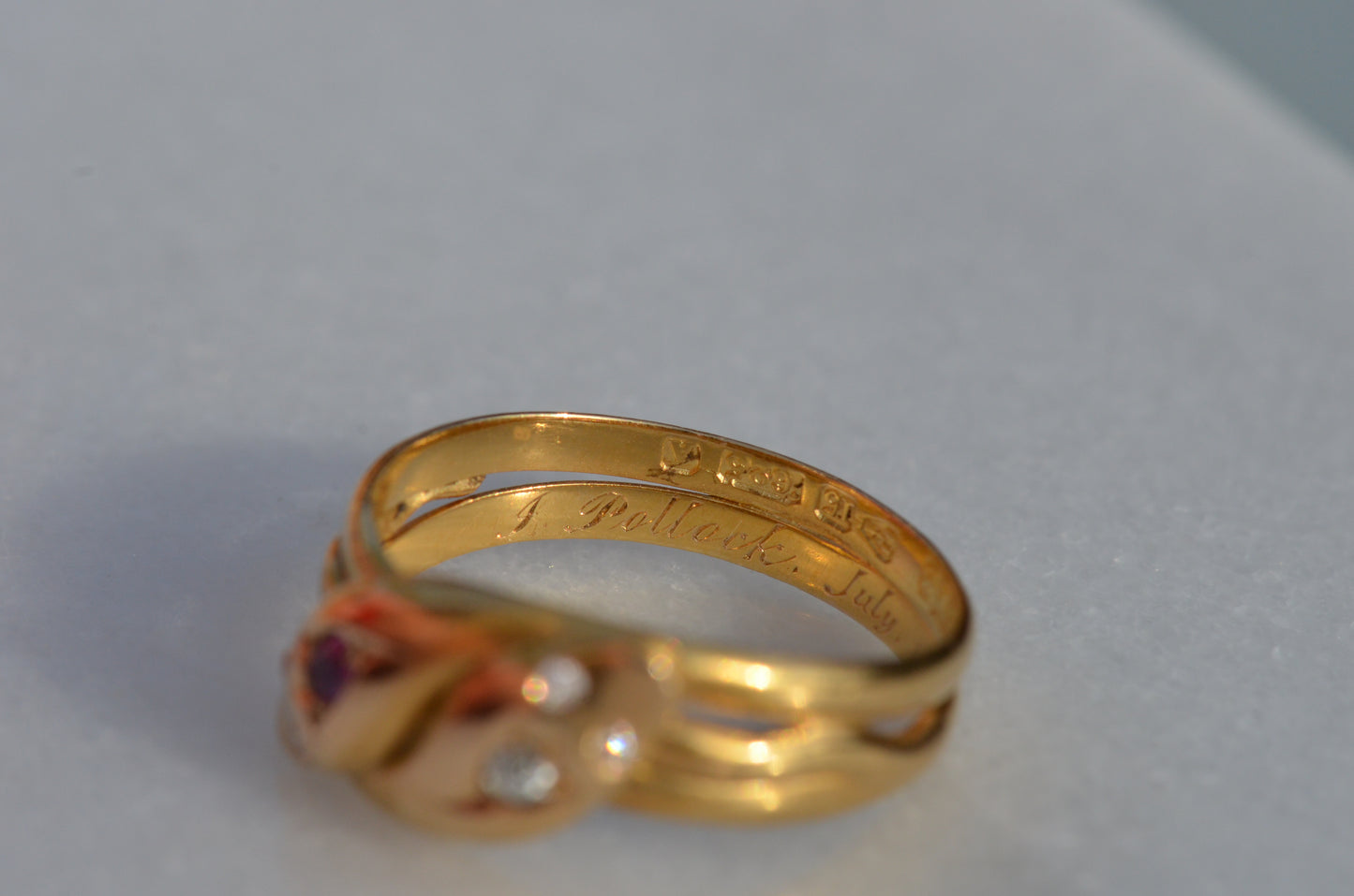 Romantic Victorian Twin Snakes Ring