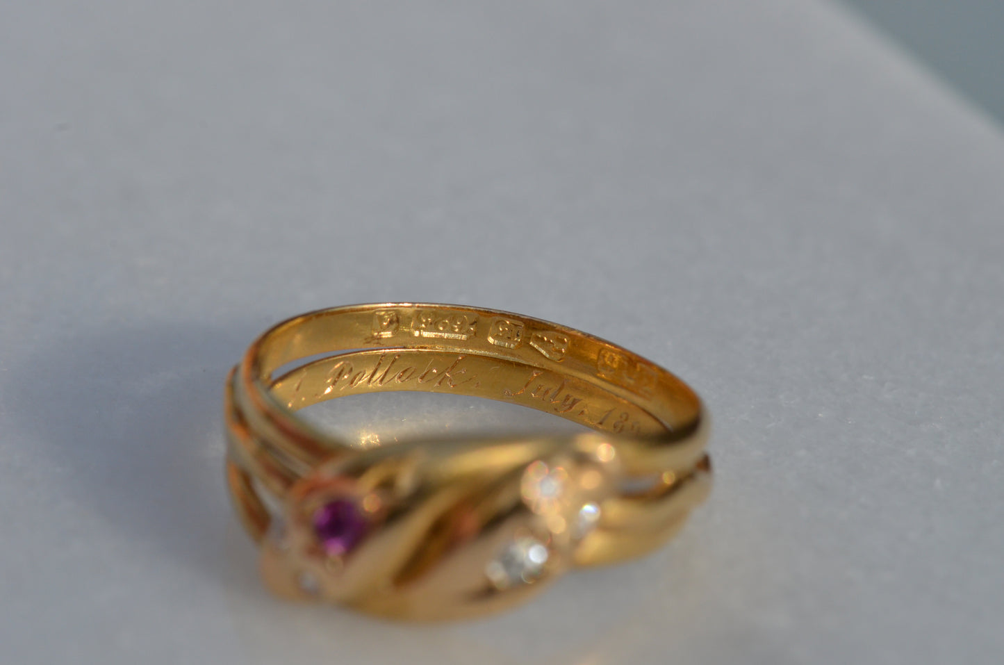 Romantic Victorian Twin Snakes Ring