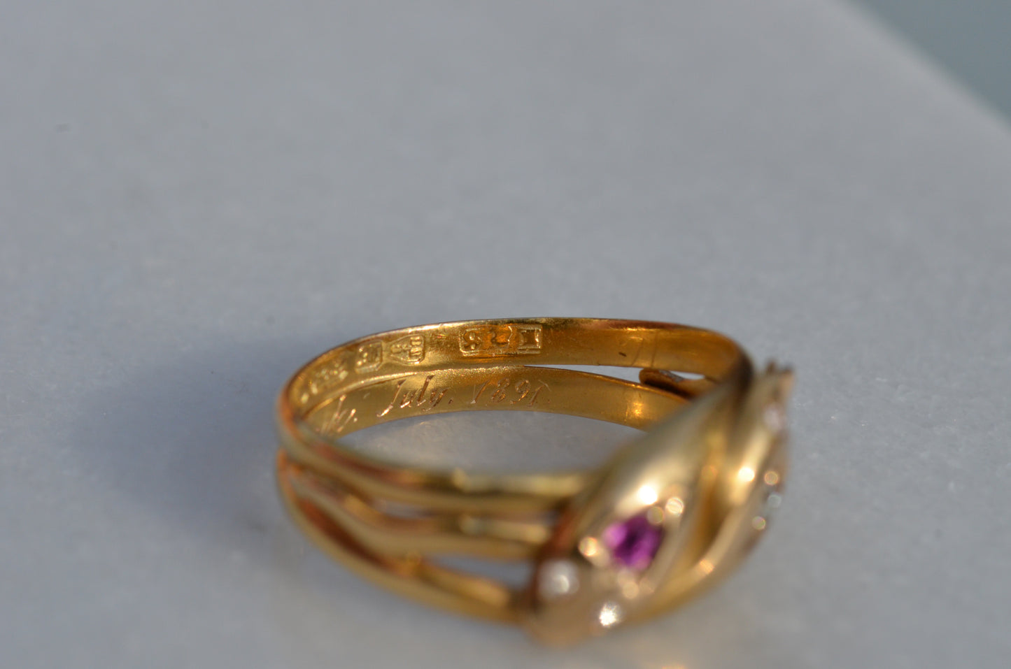 Romantic Victorian Twin Snakes Ring