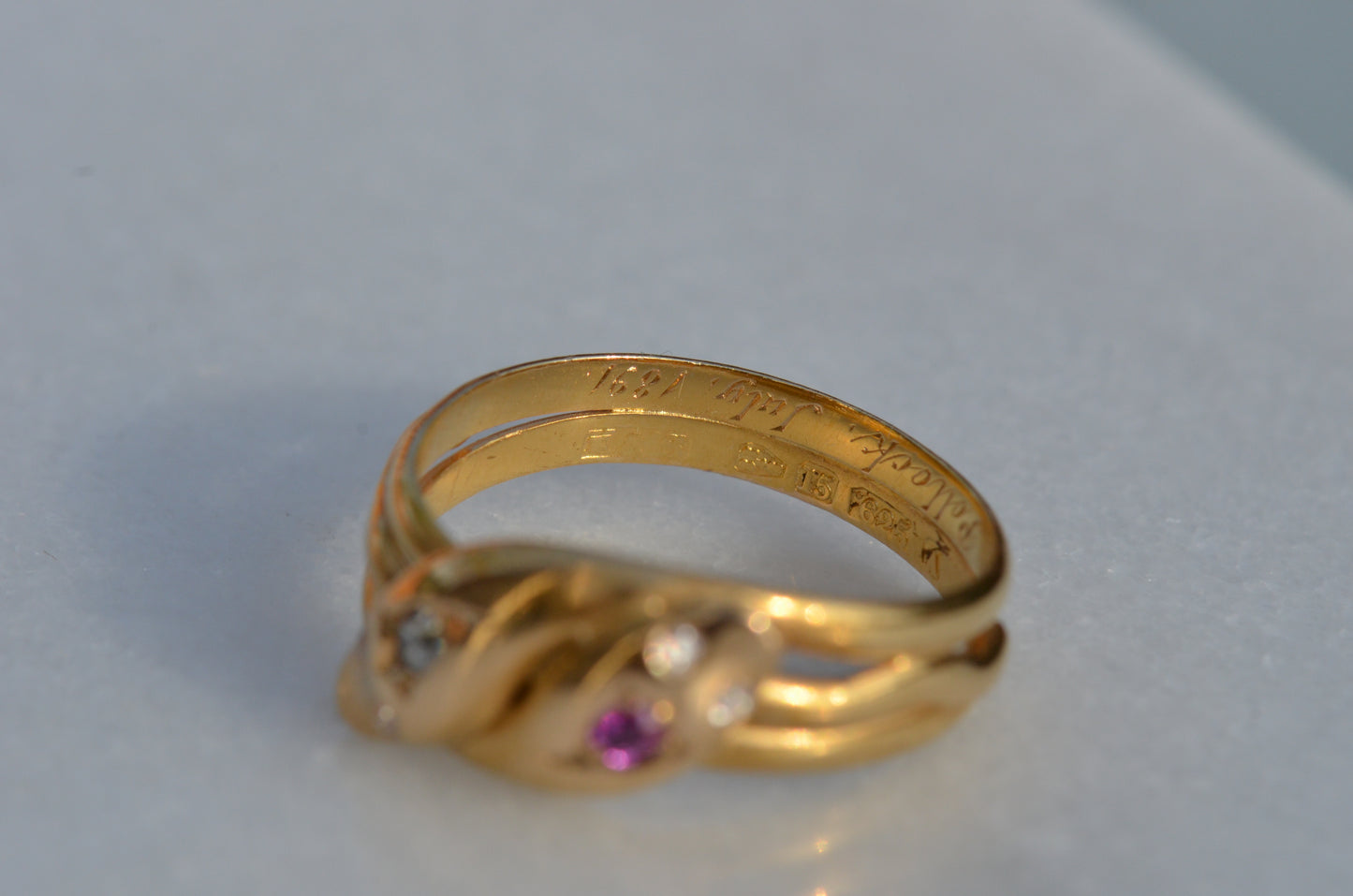 Romantic Victorian Twin Snakes Ring