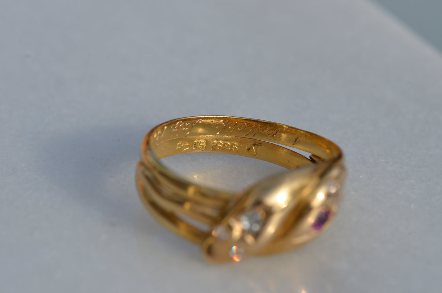 Romantic Victorian Twin Snakes Ring