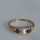 Dazzling Antique Sapphire and Diamond Trilogy Ring
