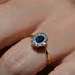 Rich Antique Sapphire Daisy Ring
