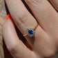 Rich Antique Sapphire Daisy Ring