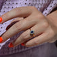 Rich Antique Sapphire Daisy Ring