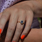 Rich Antique Sapphire Daisy Ring