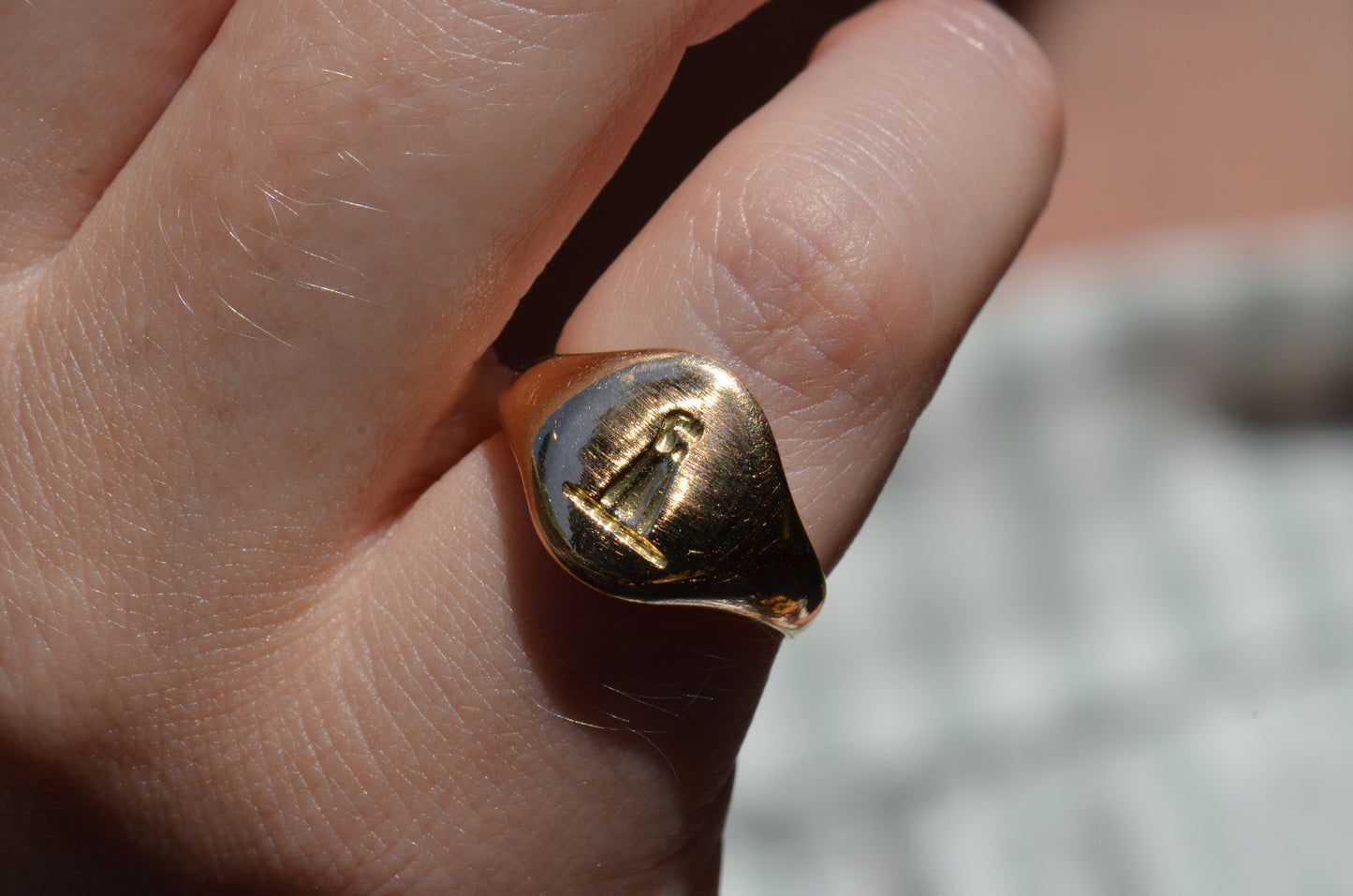 Powerful Fist Crest Signet Ring