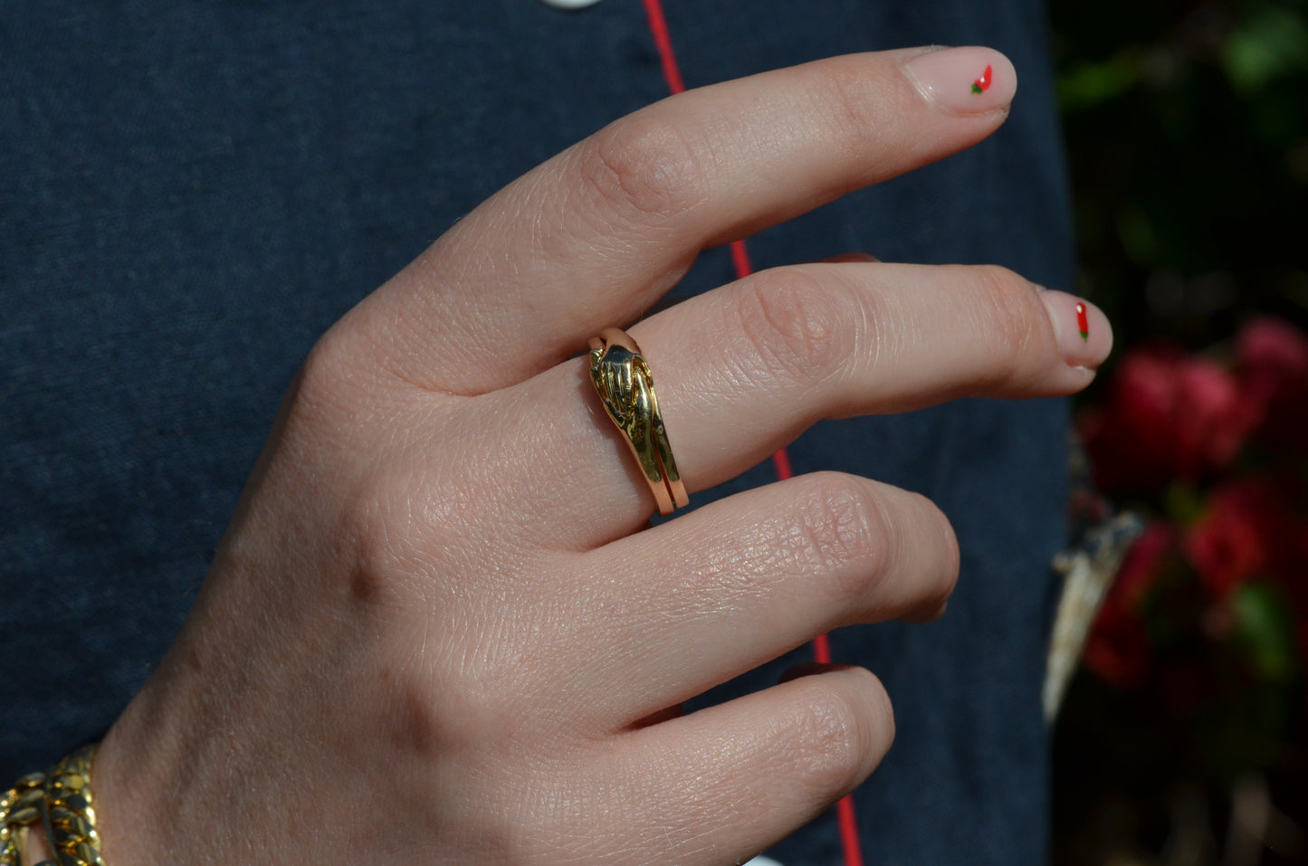 Lovely Estate Gimmel Fede Ring