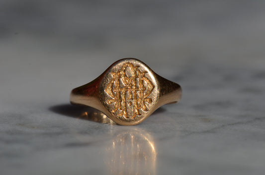 Fancy Antique Monogram Signet MRH