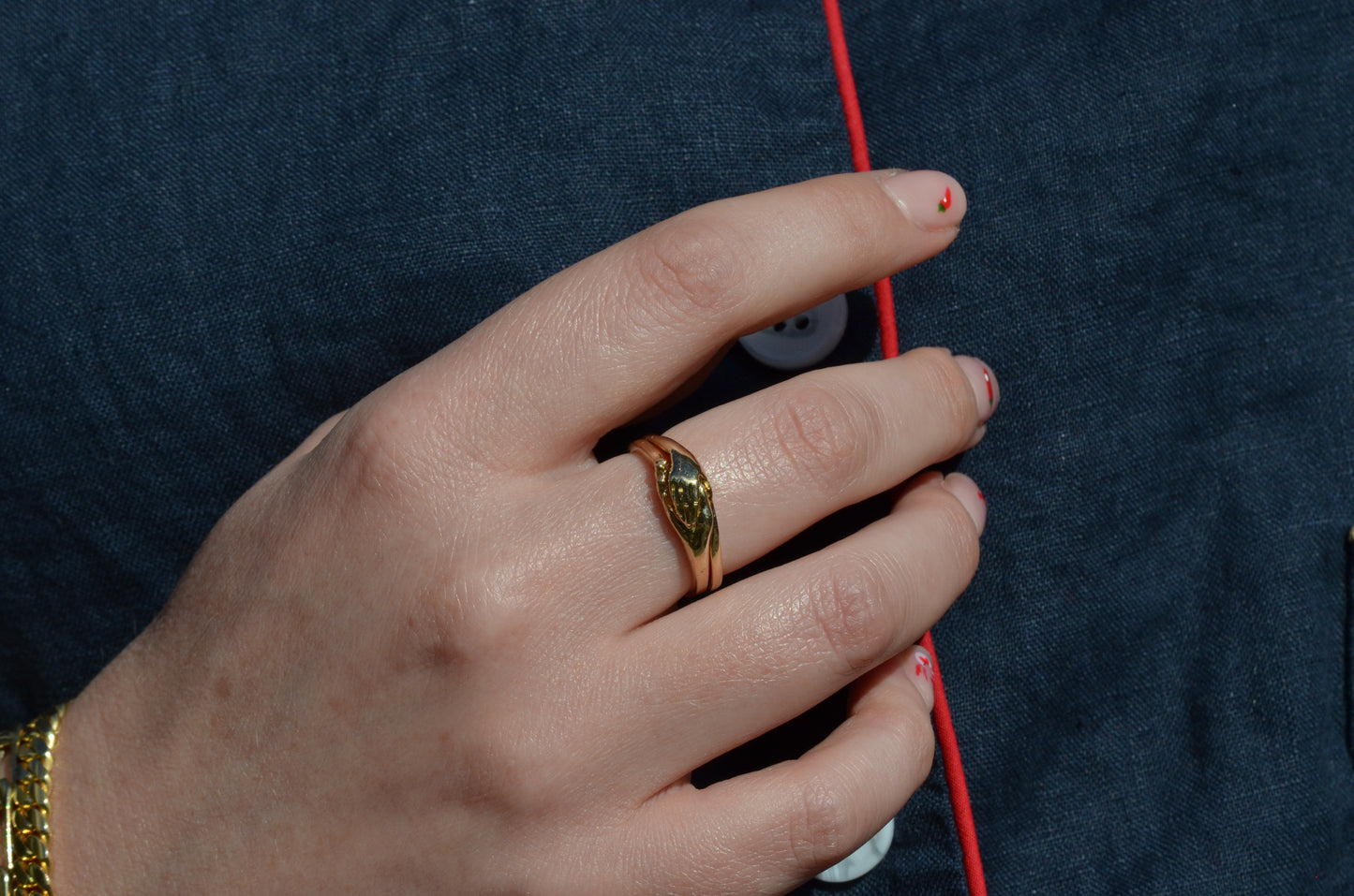 Lovely Estate Gimmel Fede Ring