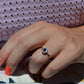 Rich Antique Sapphire Daisy Ring