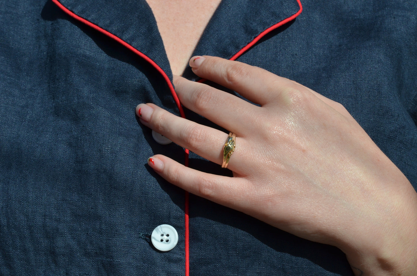 Lovely Estate Gimmel Fede Ring