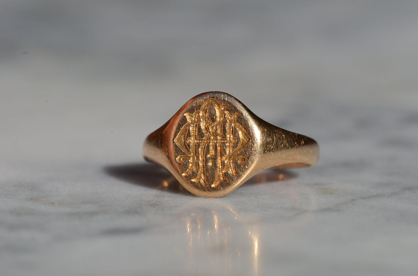 Fancy Antique Monogram Signet MRH