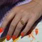 Scintillating Antique Ruby Halo Belcher Ring