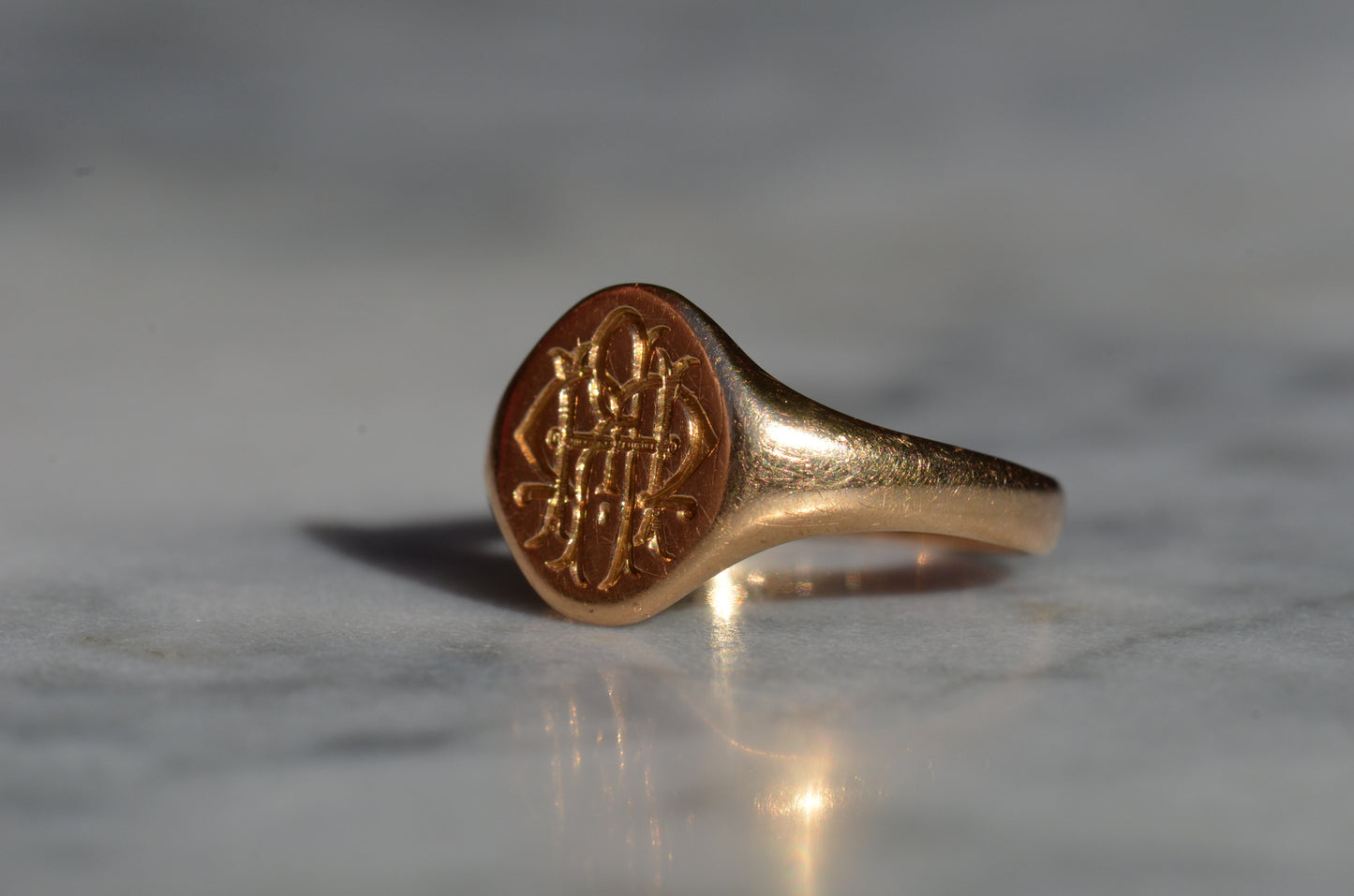 Fancy Antique Monogram Signet MRH