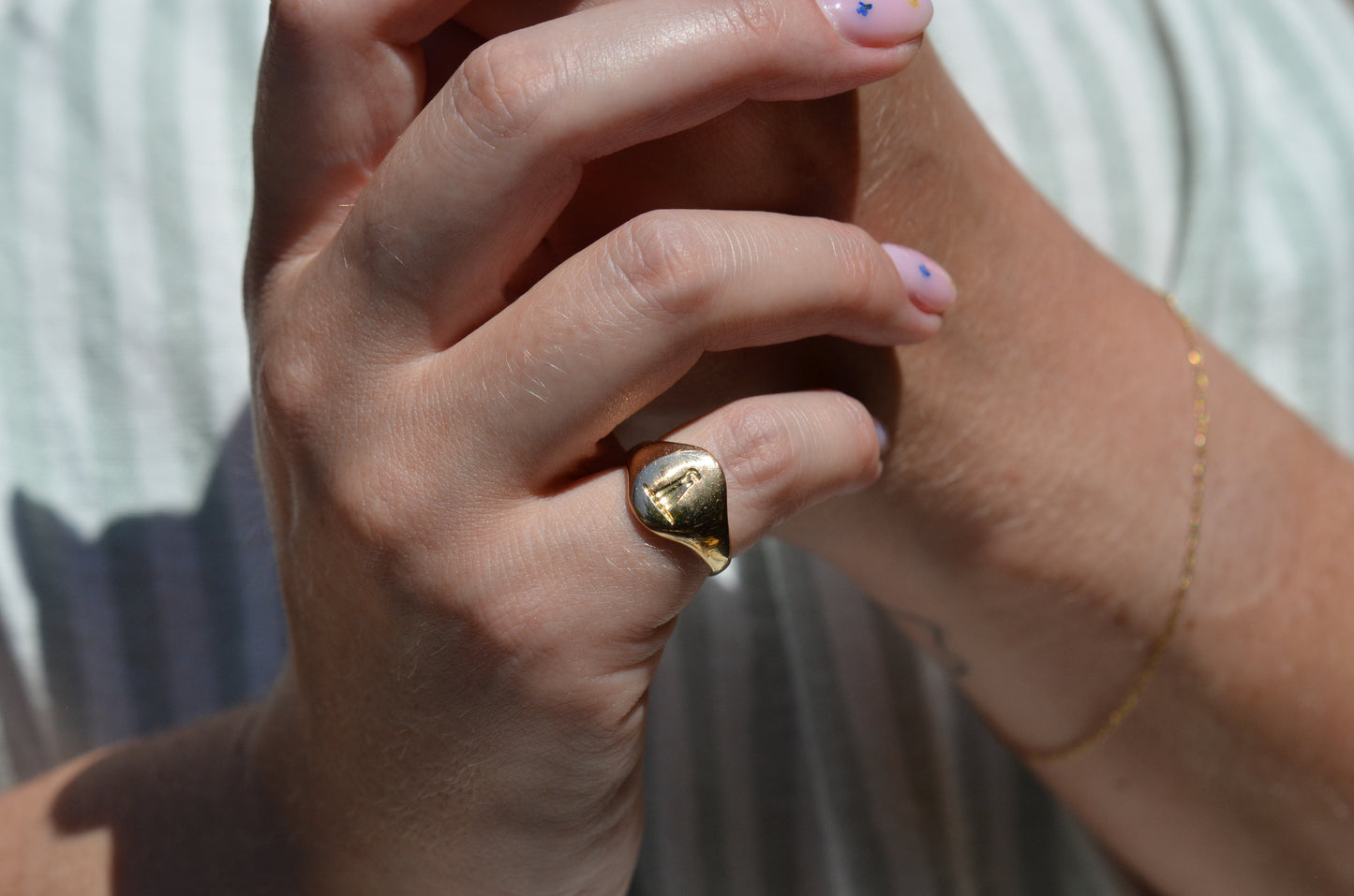 Powerful Fist Crest Signet Ring