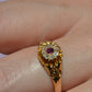 Scintillating Antique Ruby Halo Belcher Ring