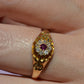 Scintillating Antique Ruby Halo Belcher Ring