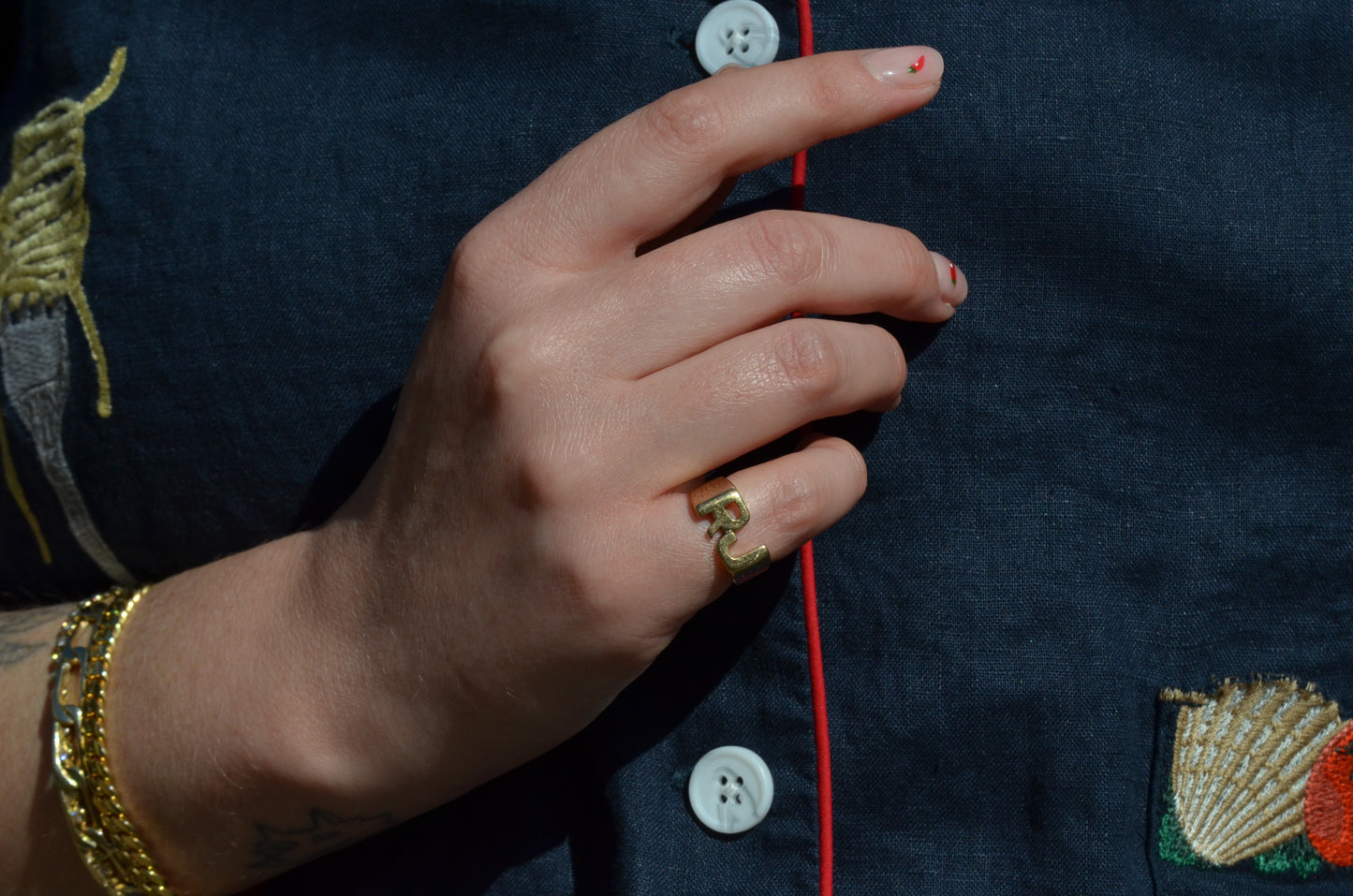 Heavy Letter Ring RJ