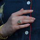 Heavy Midcentury Crest Signet Ring