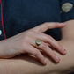 Heavy Midcentury Crest Signet Ring
