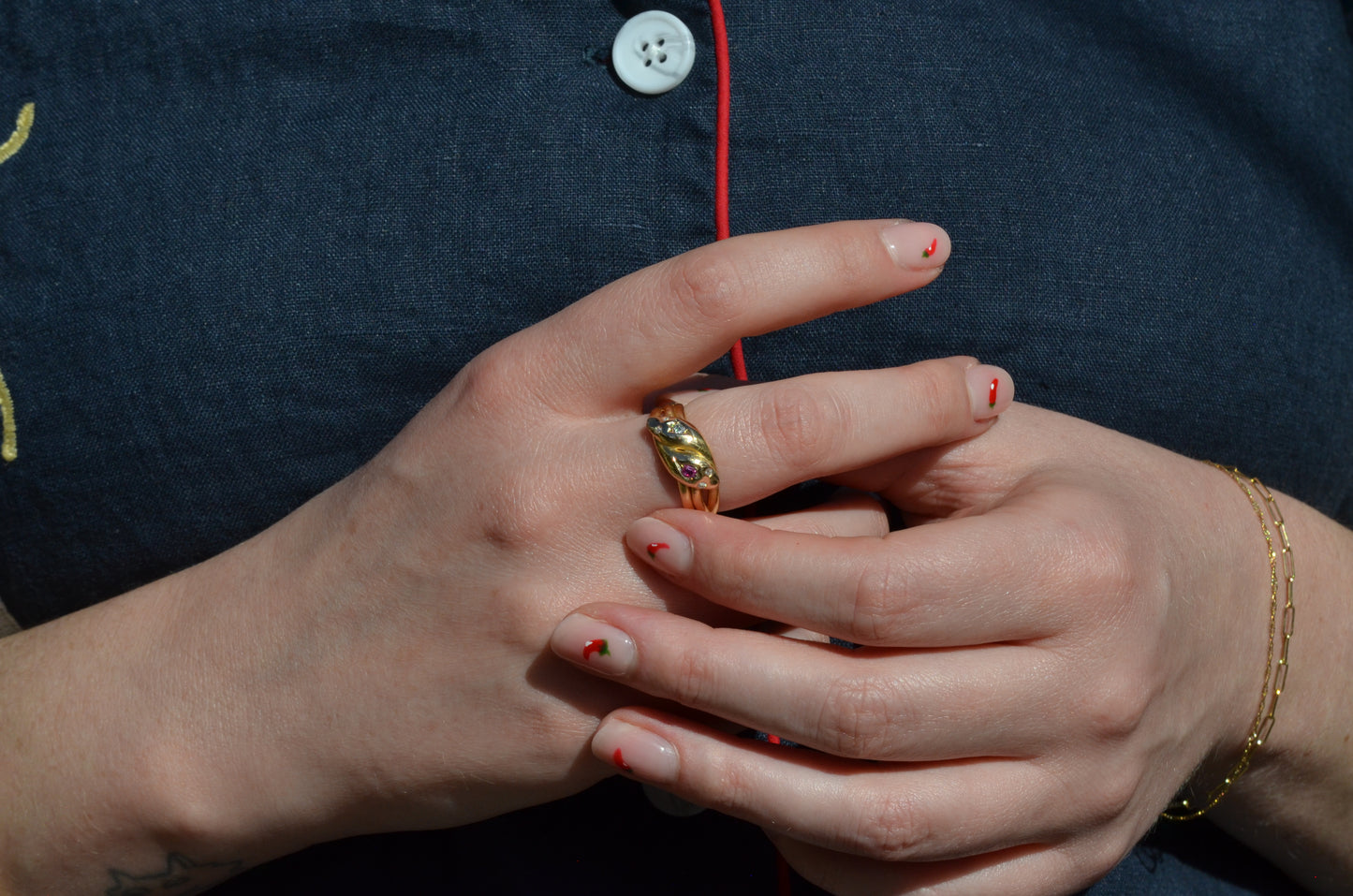 Romantic Victorian Twin Snakes Ring