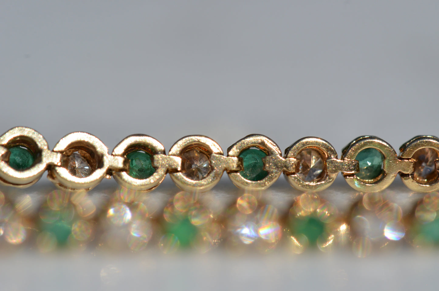 Vivid Emerald and Diamond Tennis Bracelet