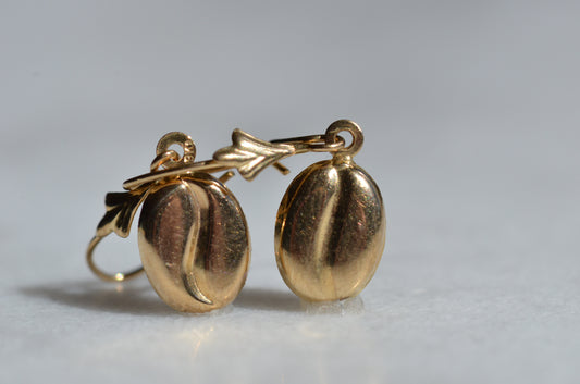 Vintage Coffee Bean Drop Earrings