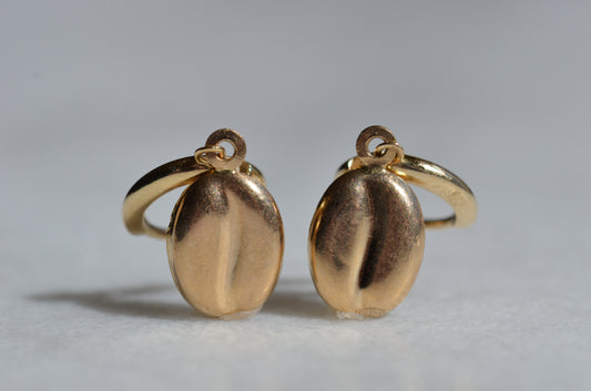 Coffee Bean Huggie Earrings