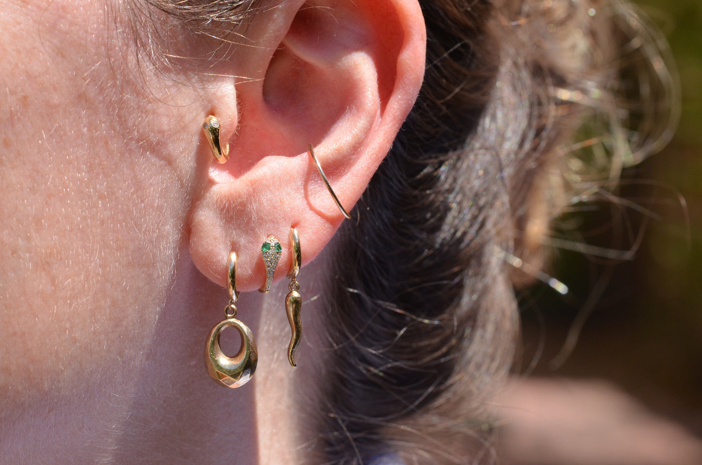 Glimmering Vintage Drop Huggies