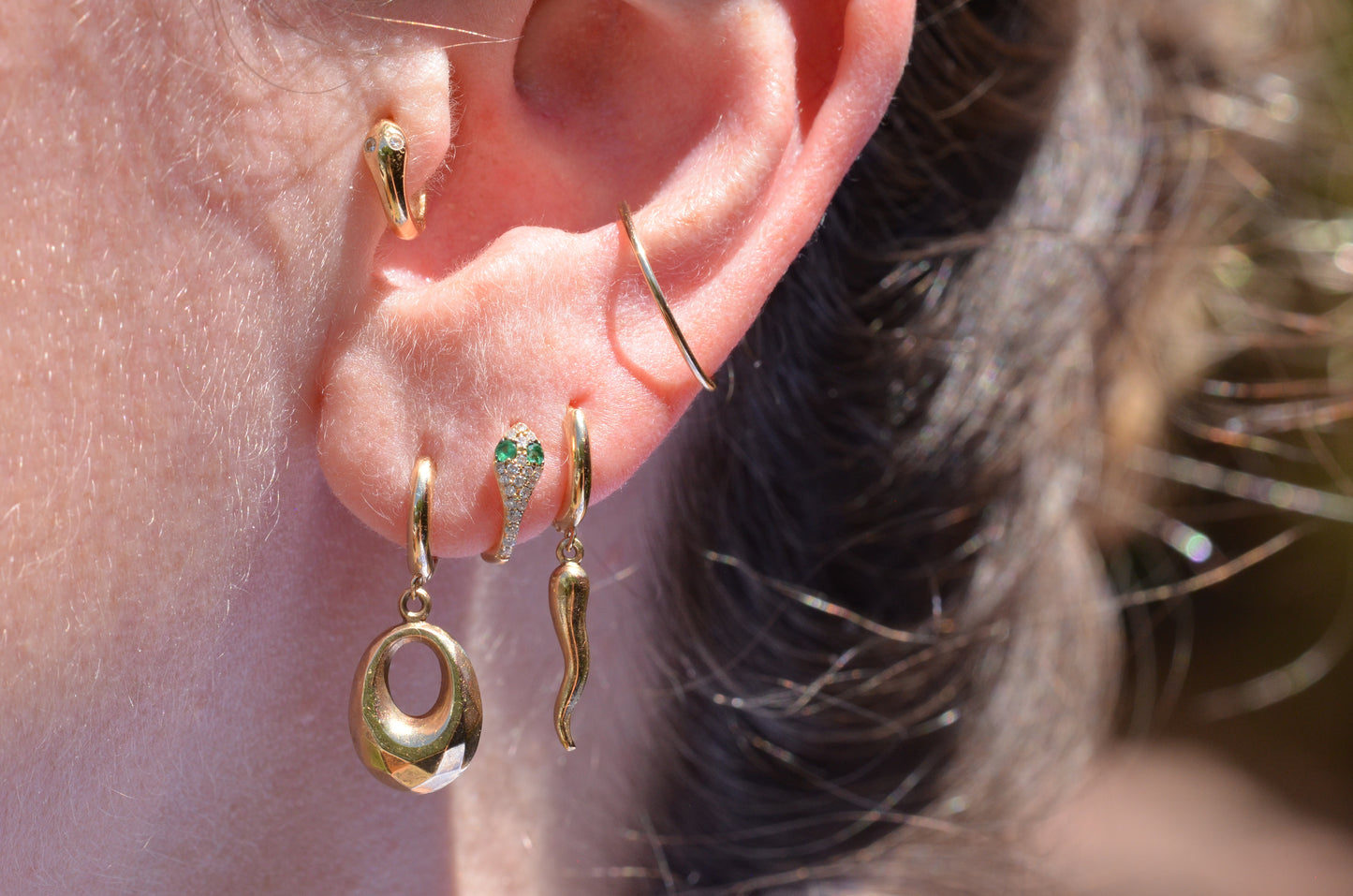 Glimmering Vintage Drop Huggies