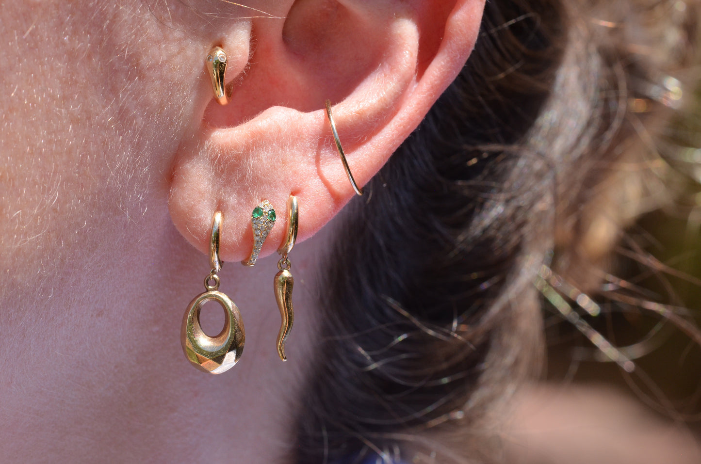 Glimmering Vintage Drop Huggies