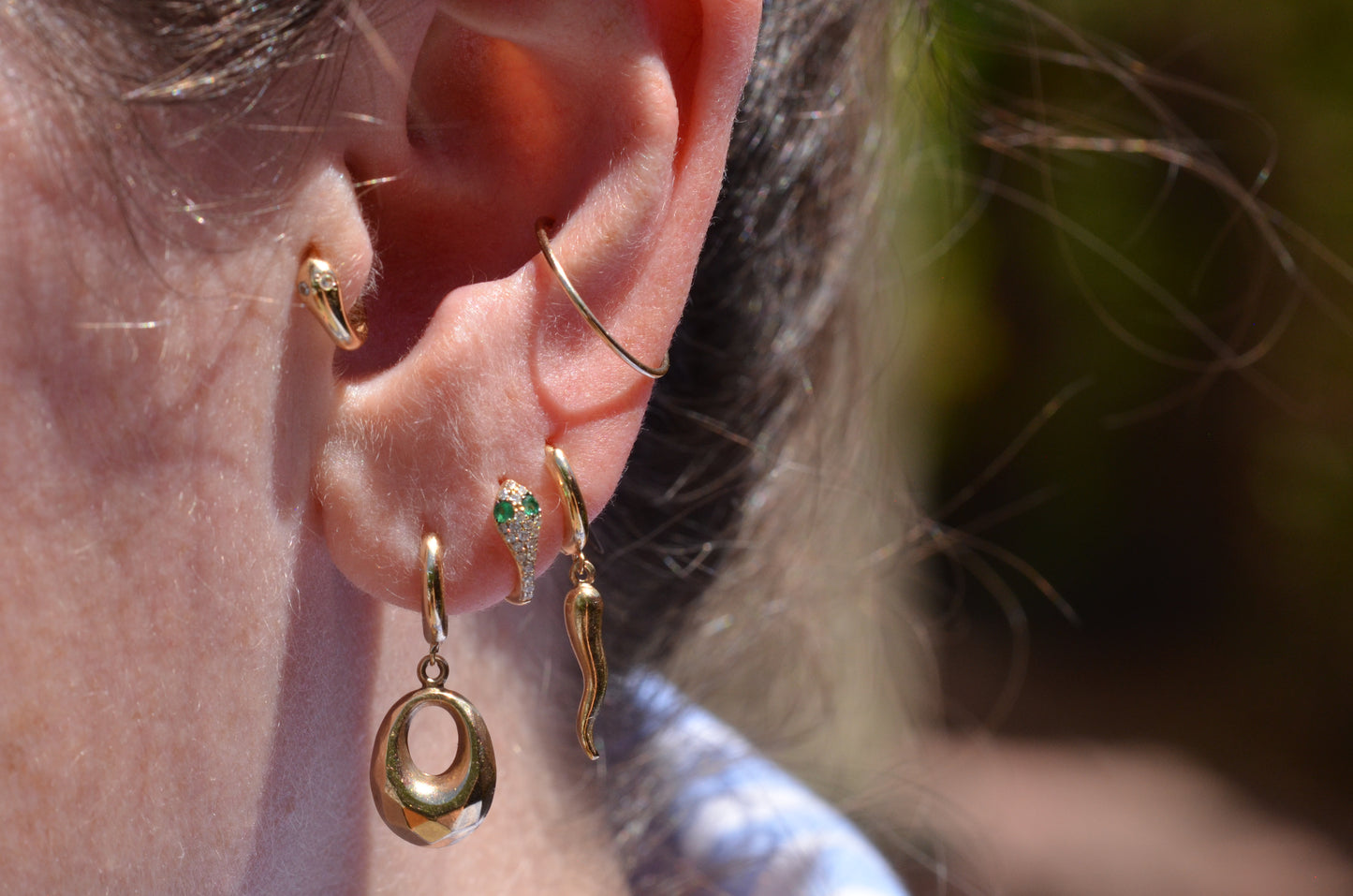 Glimmering Vintage Drop Huggies