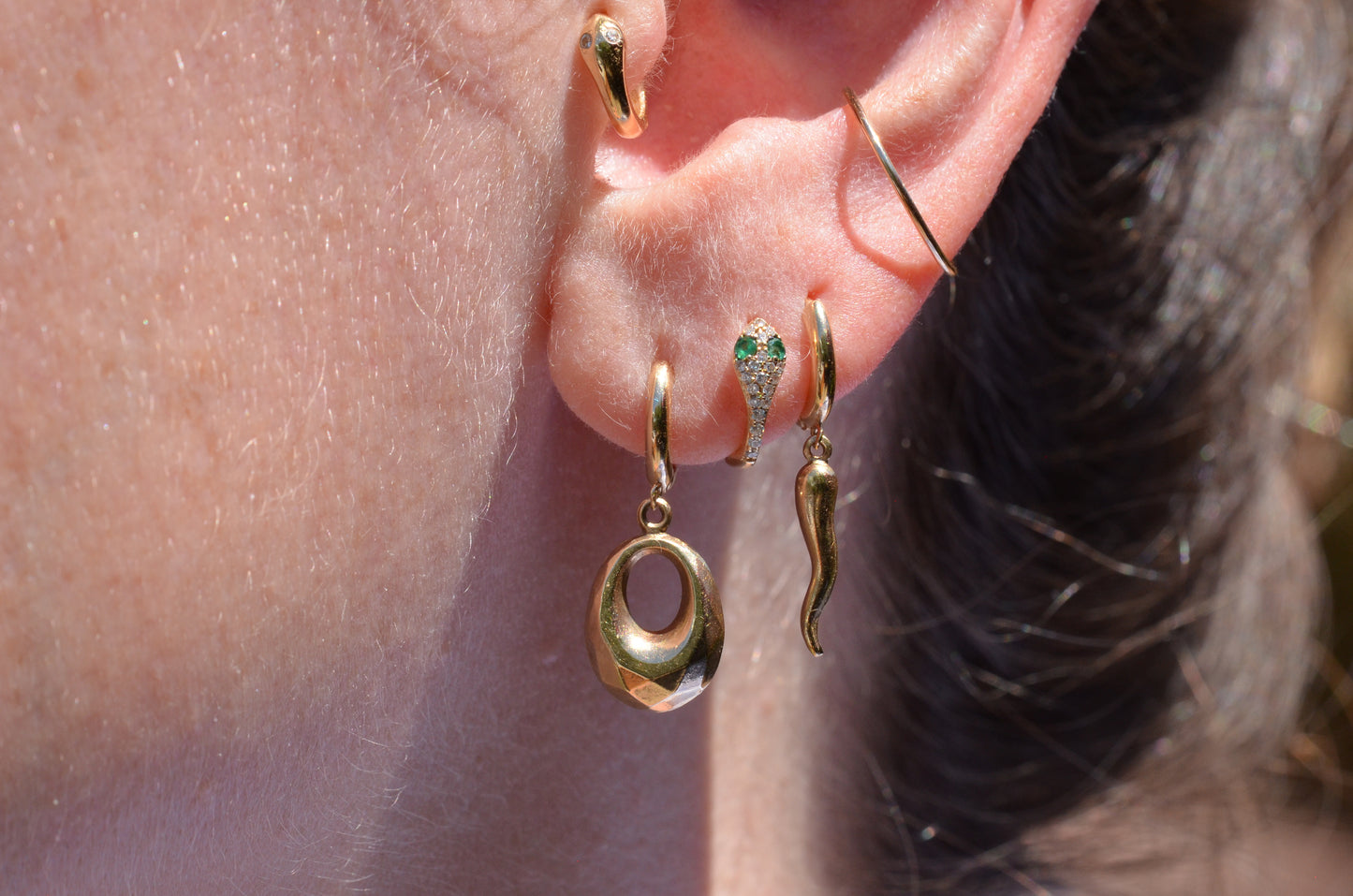 Glimmering Vintage Drop Huggies