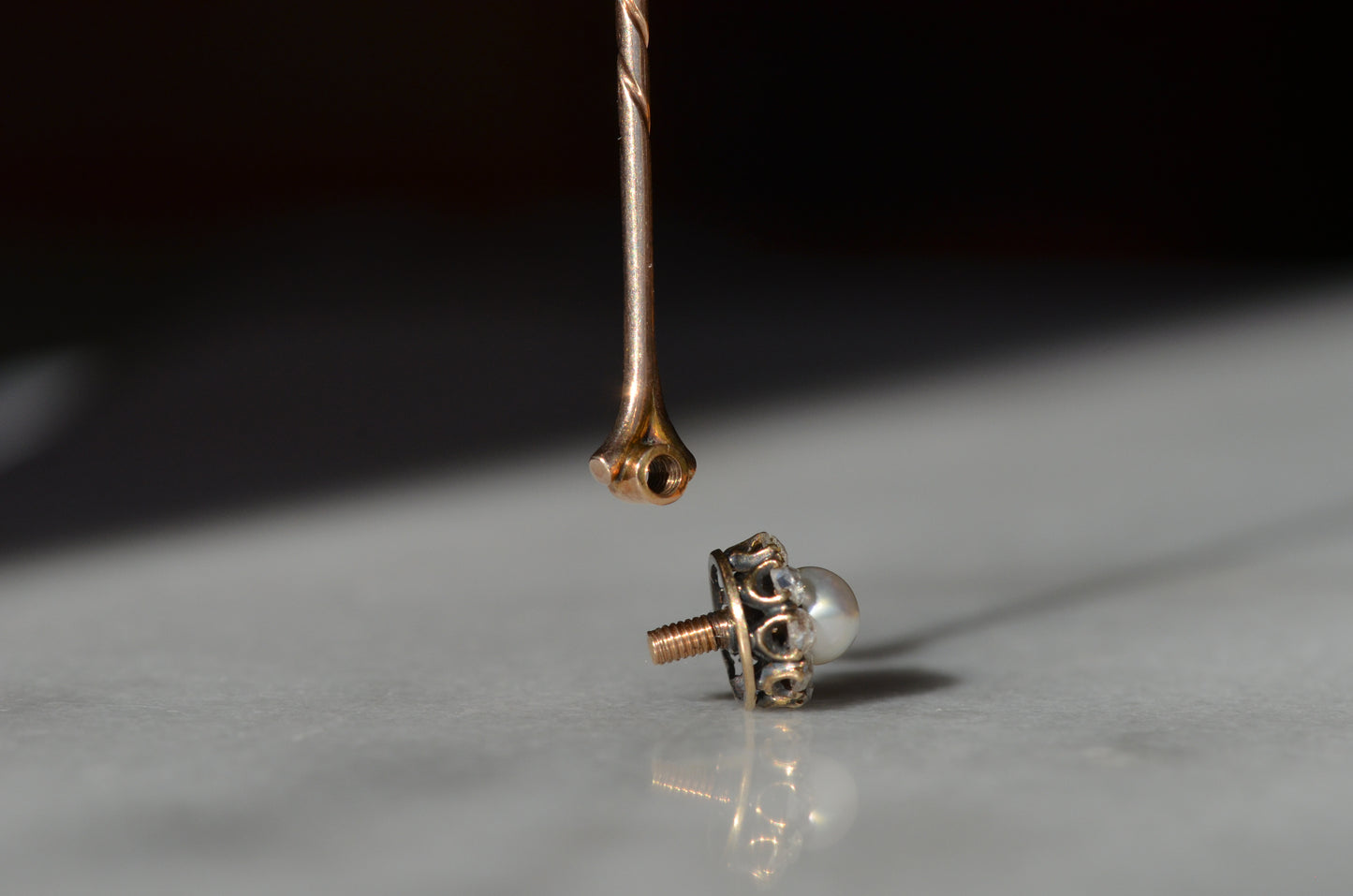 Delicate Antique Pearl Halo Pin