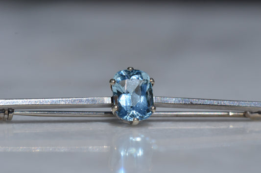 Cool Aquamarine Bar Brooch