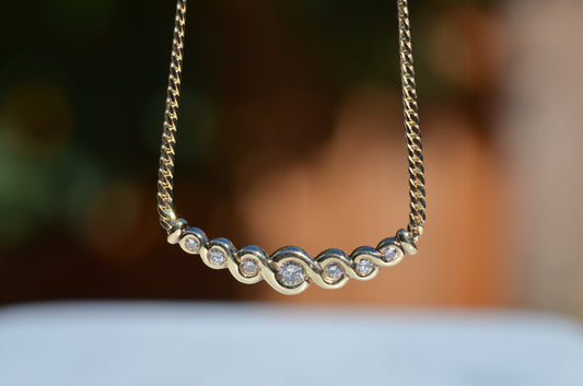 Swirling Diamond Necklace