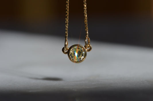 Classic Diamond Bezel Necklace