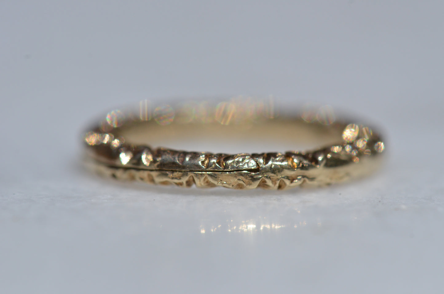 Crisp Antique Gold Split Ring