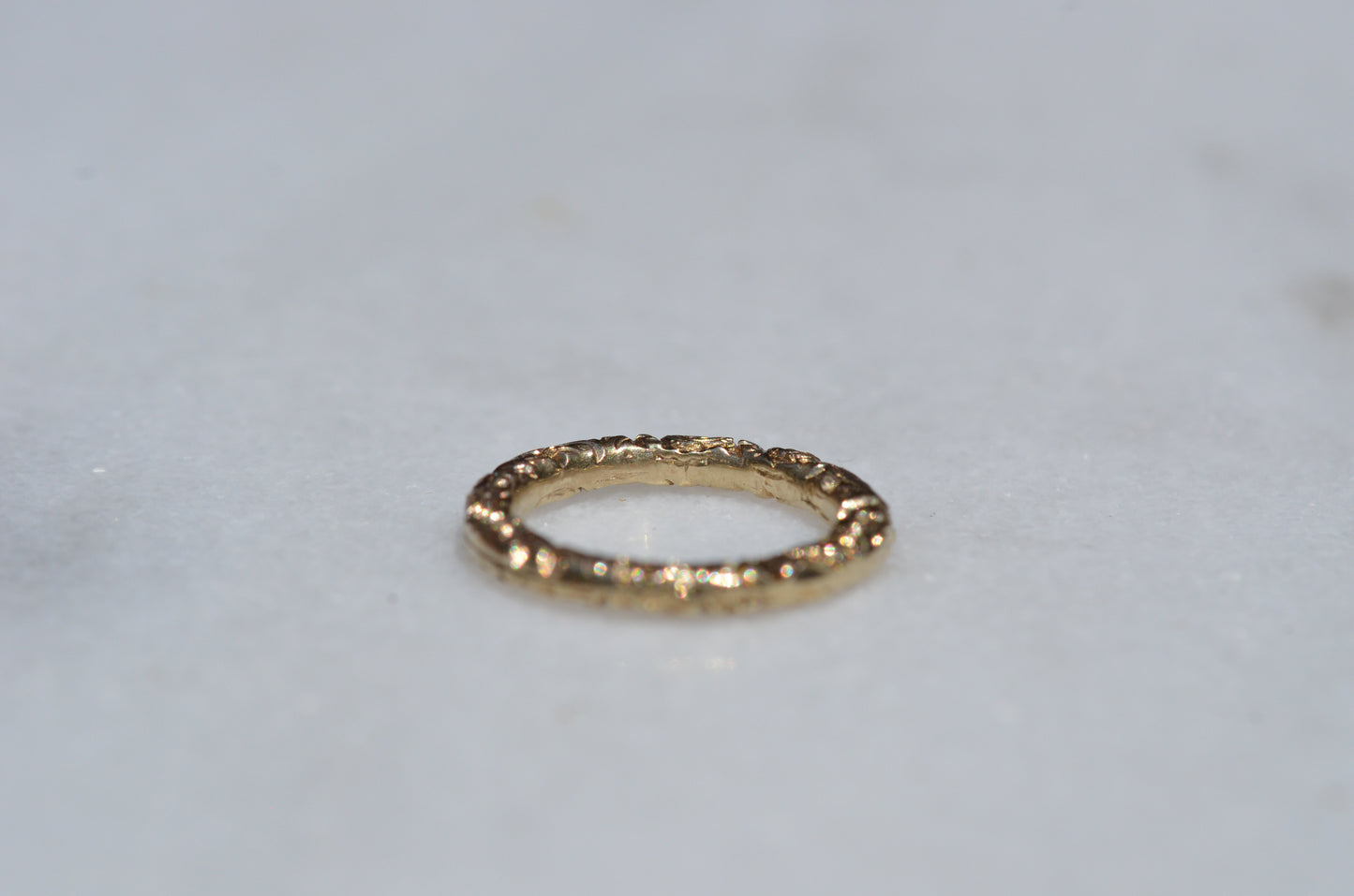 Crisp Antique Gold Split Ring