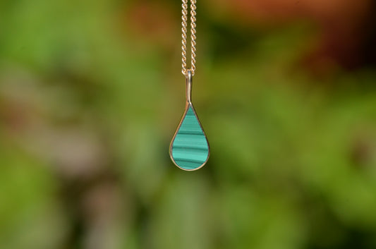 Vibrant Estate Malachite Droplet Charm